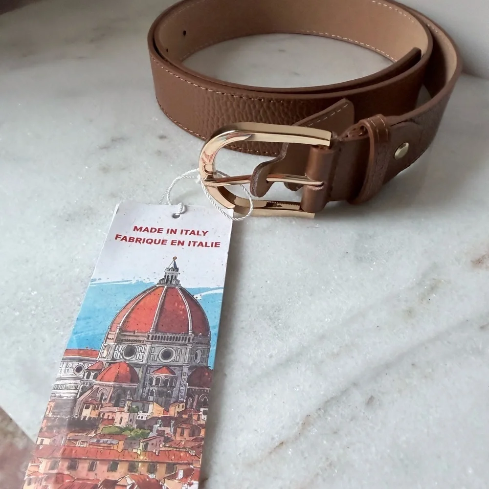 New Brown genuine Leather Belt made in Italy. Size xl,38”